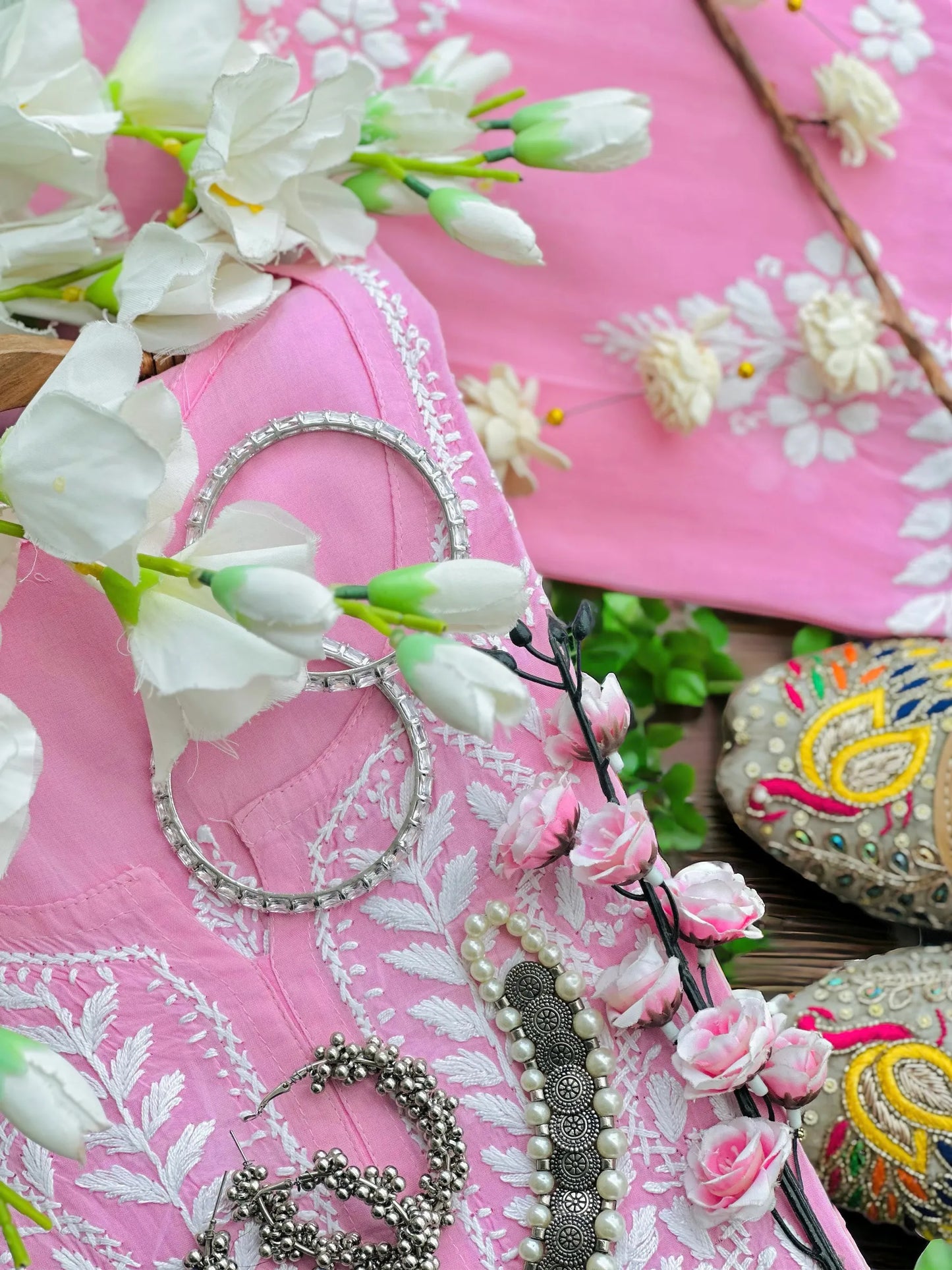 Blush Pink Meher Noor Chikankari Set