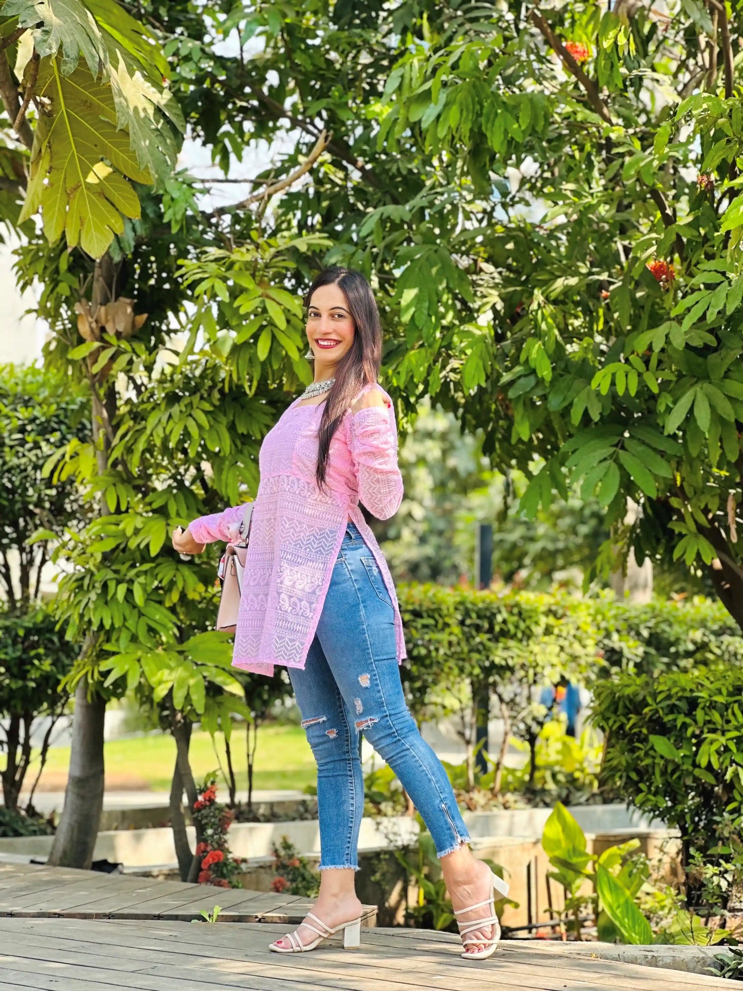 Blossom Pink Short Gulnaz Kurta