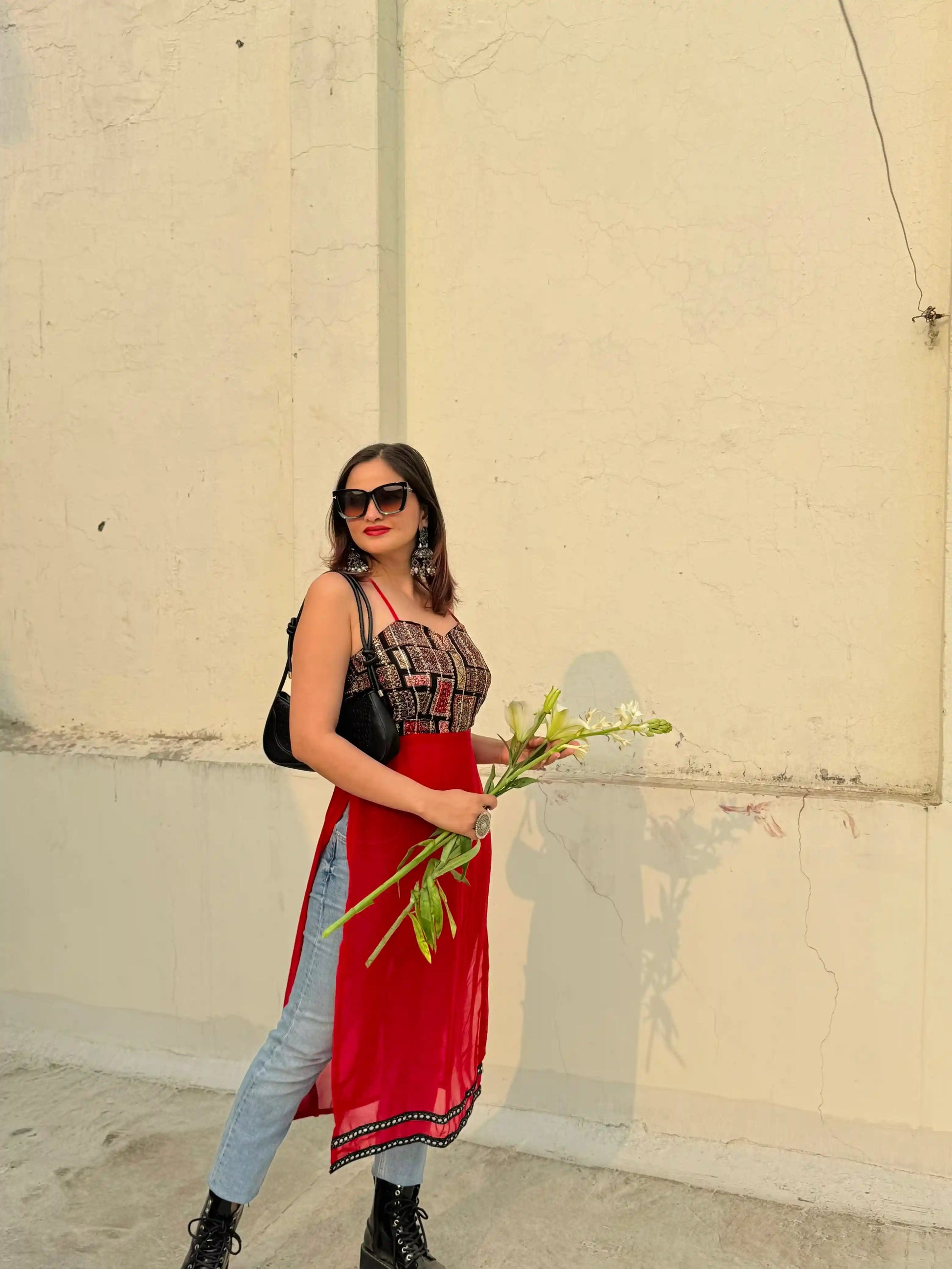 Geetika’s Glory Red Gulnaz Kurta - Passion for Fashion by Shivani