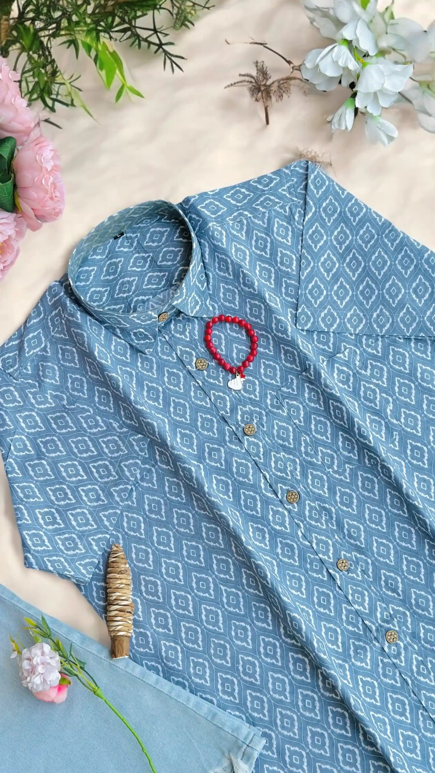 Grey Block Jaipuri Shirt