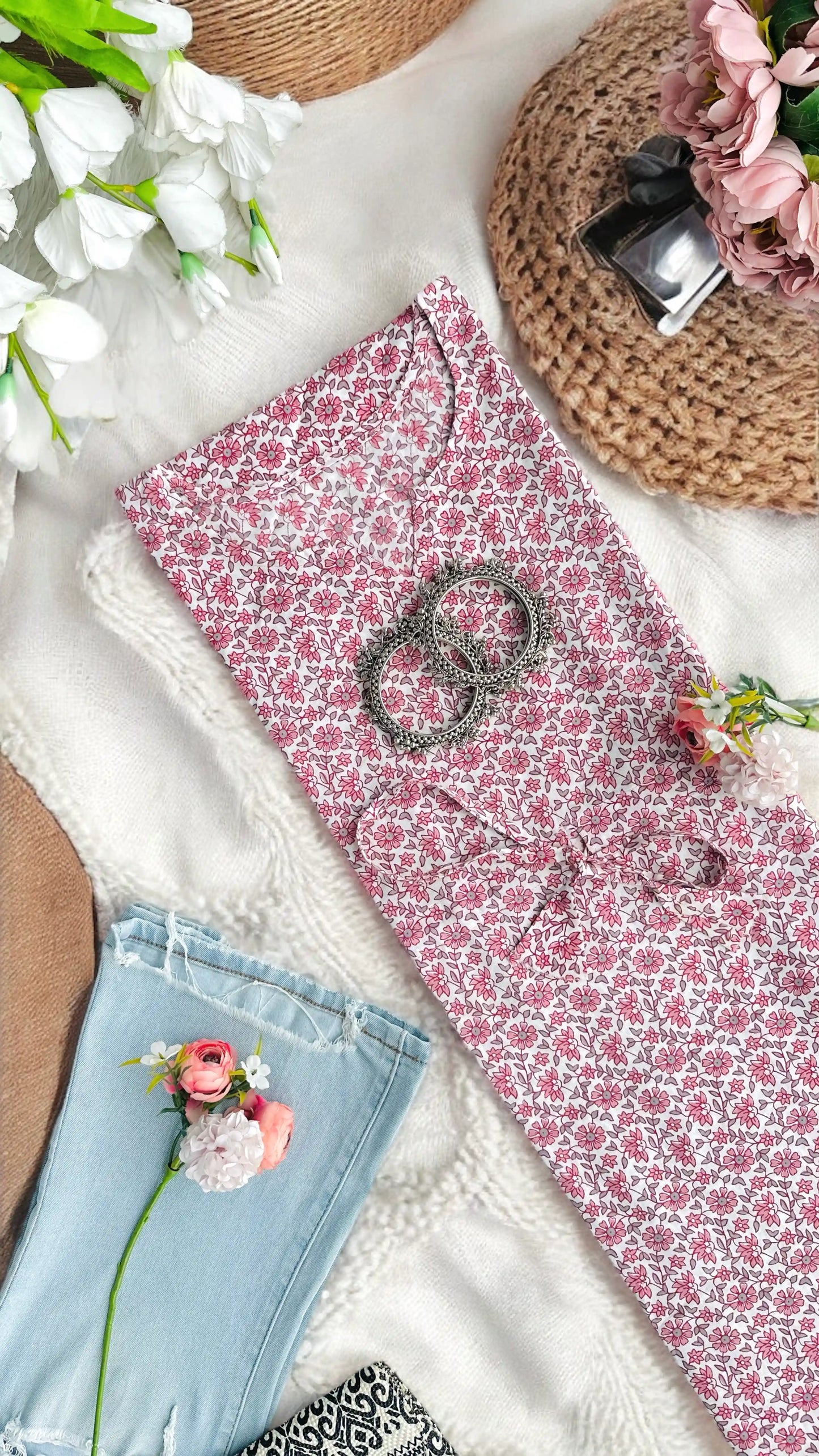Soft Summer Bliss Kalamkari Kaftan