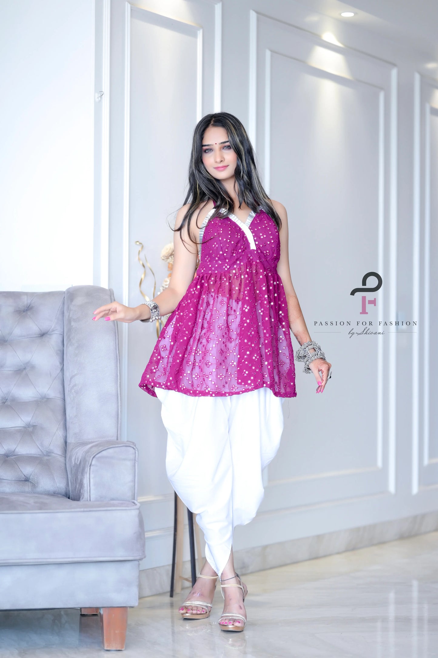 Rosebloom Wine Gulnaz Peplum Top