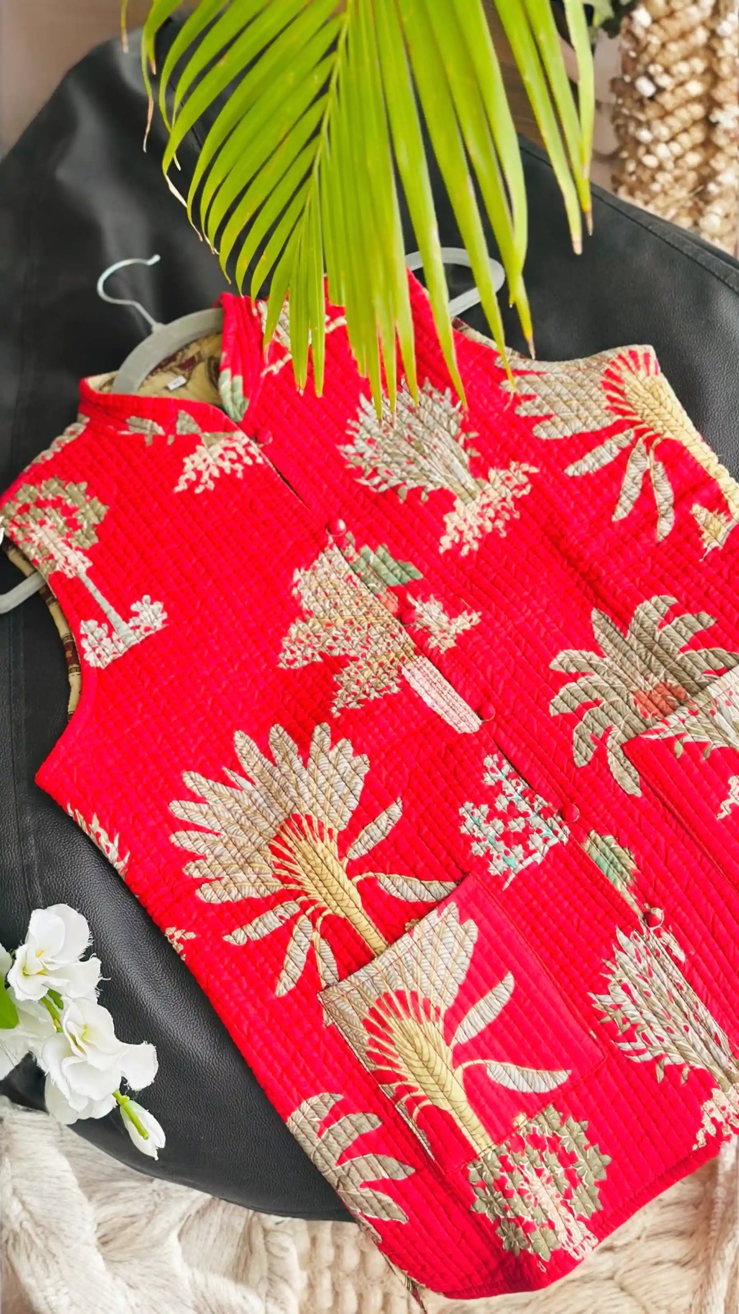 Red Quilted Jaipuri Jacket