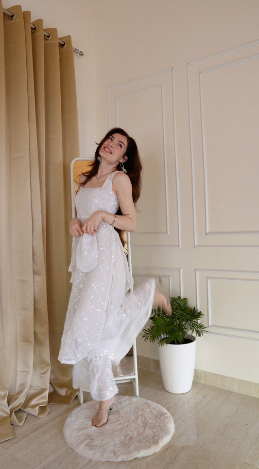 Juli’s White Embroidered Gulnaz Kurta - Passion for Fashion by Shivani