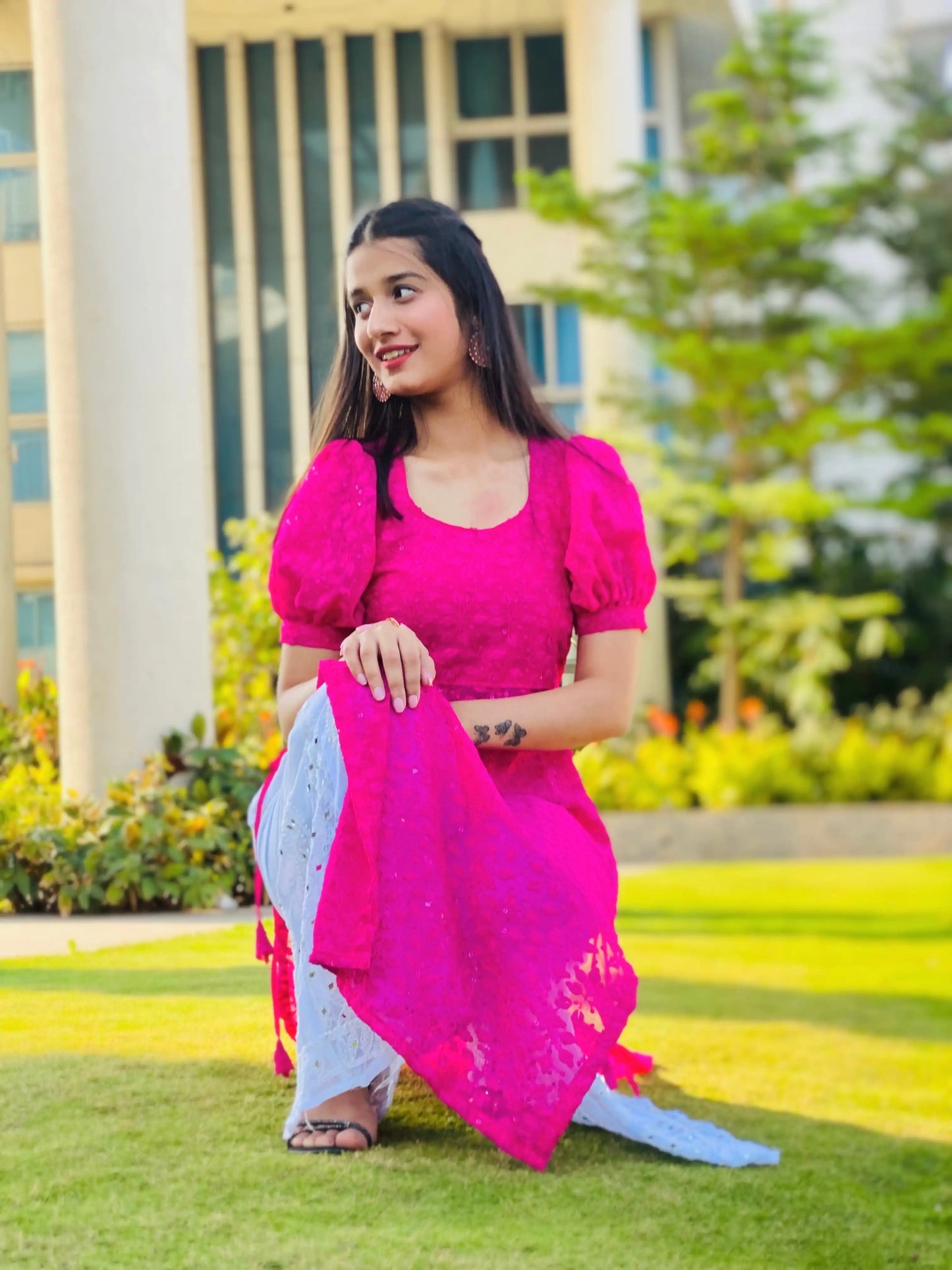 Mahima's Hot Pink Gulnaz Kurta