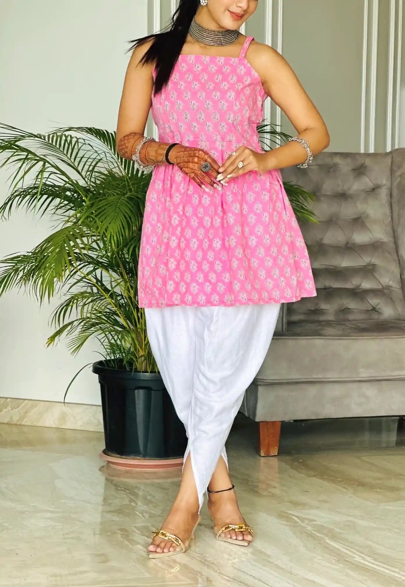 Pretty Pink Jaipuri Short Top