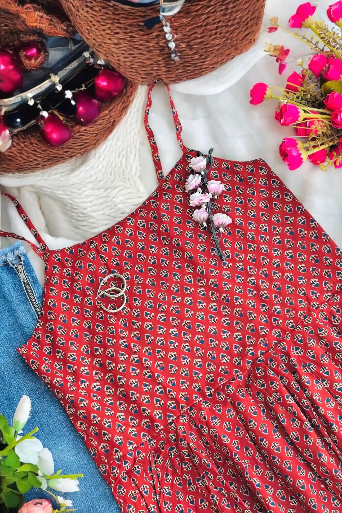 Soft Cotton Maroon Peplum Top