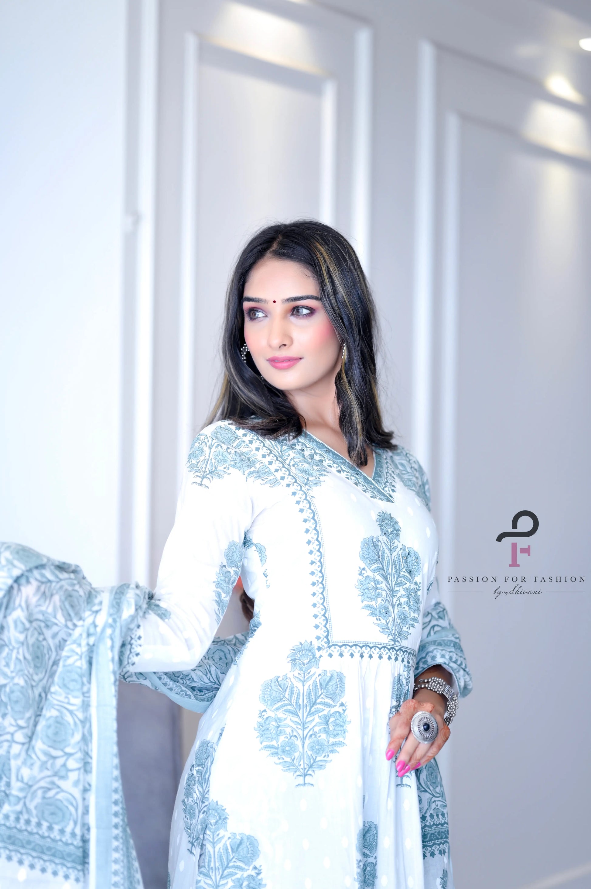 Dreamy Block Meher Embroidered Suit Set - Passion for Fashion by Shivani
