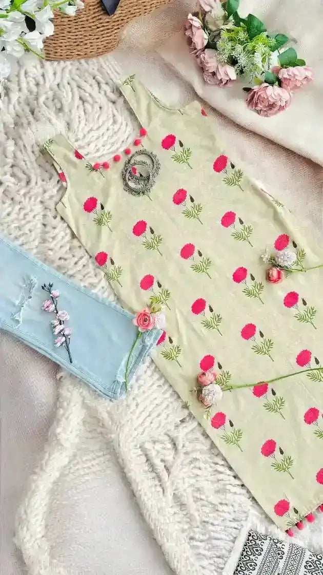 Blush Bloom Jaipuri Kurta - Passion for Fashion by Shivani