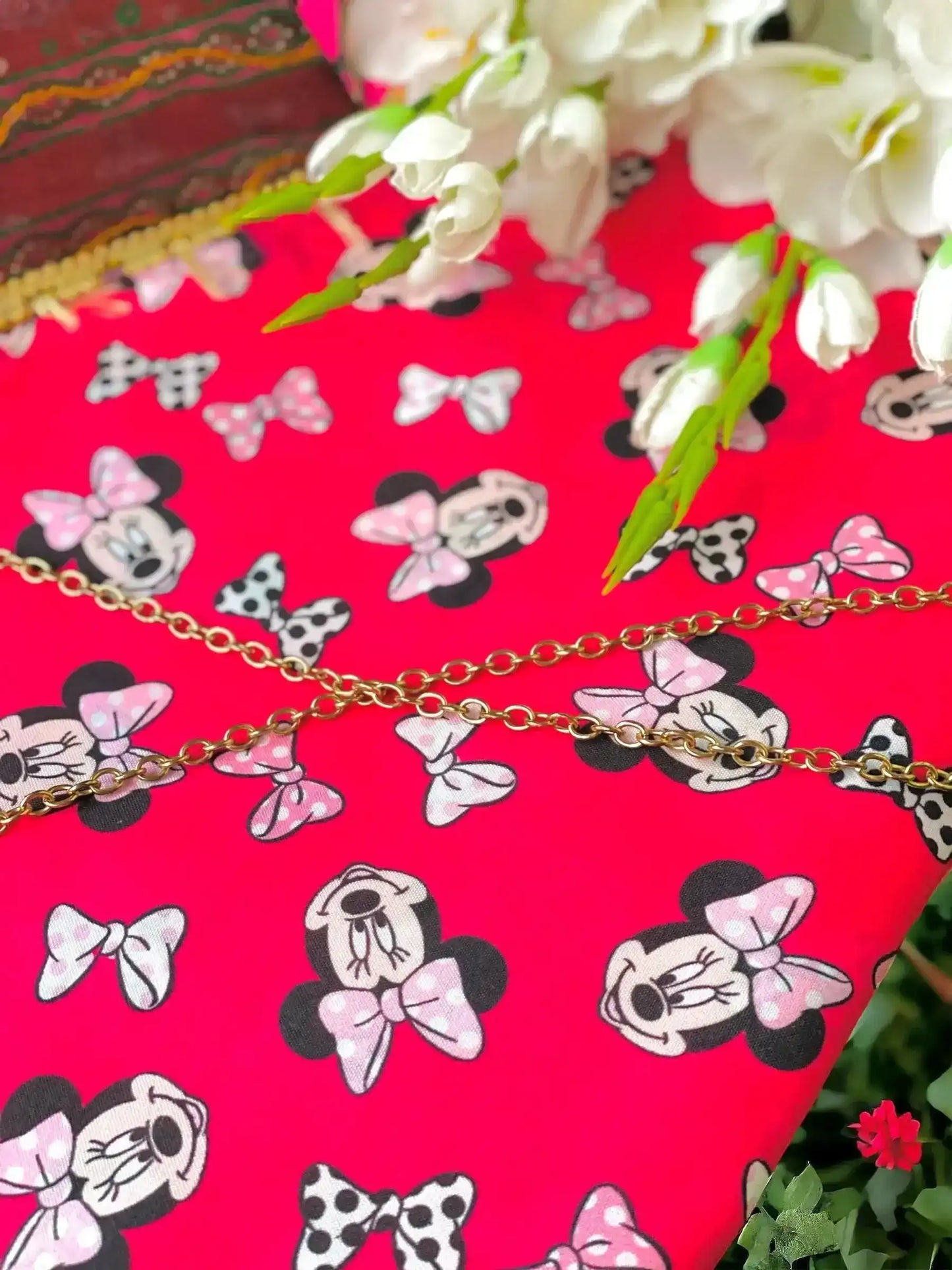 Adorable Minnie American Cotton Fabric Cut - Passion for Fashion by Shivani