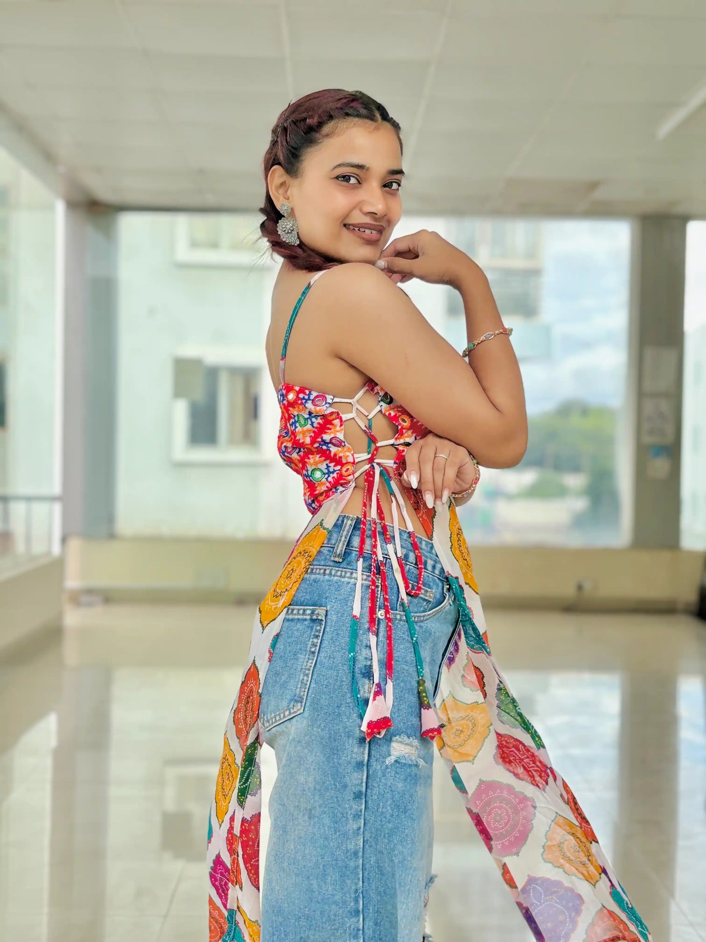 Boho Bloom Side-Tie Kurti