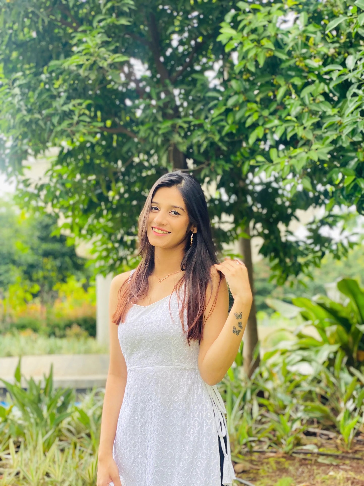 Mahima's Whimsical White Sequence Gulnaz Kurta