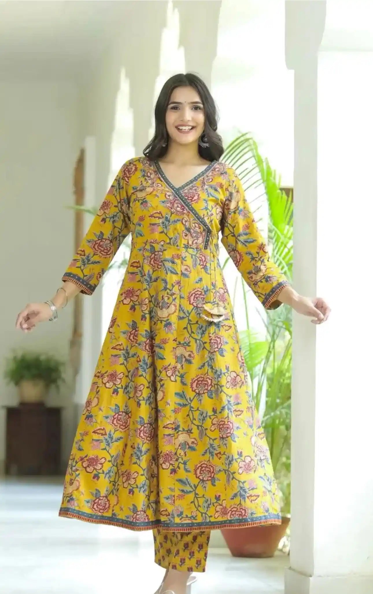 Mustard Angrakha Meher Suit Set