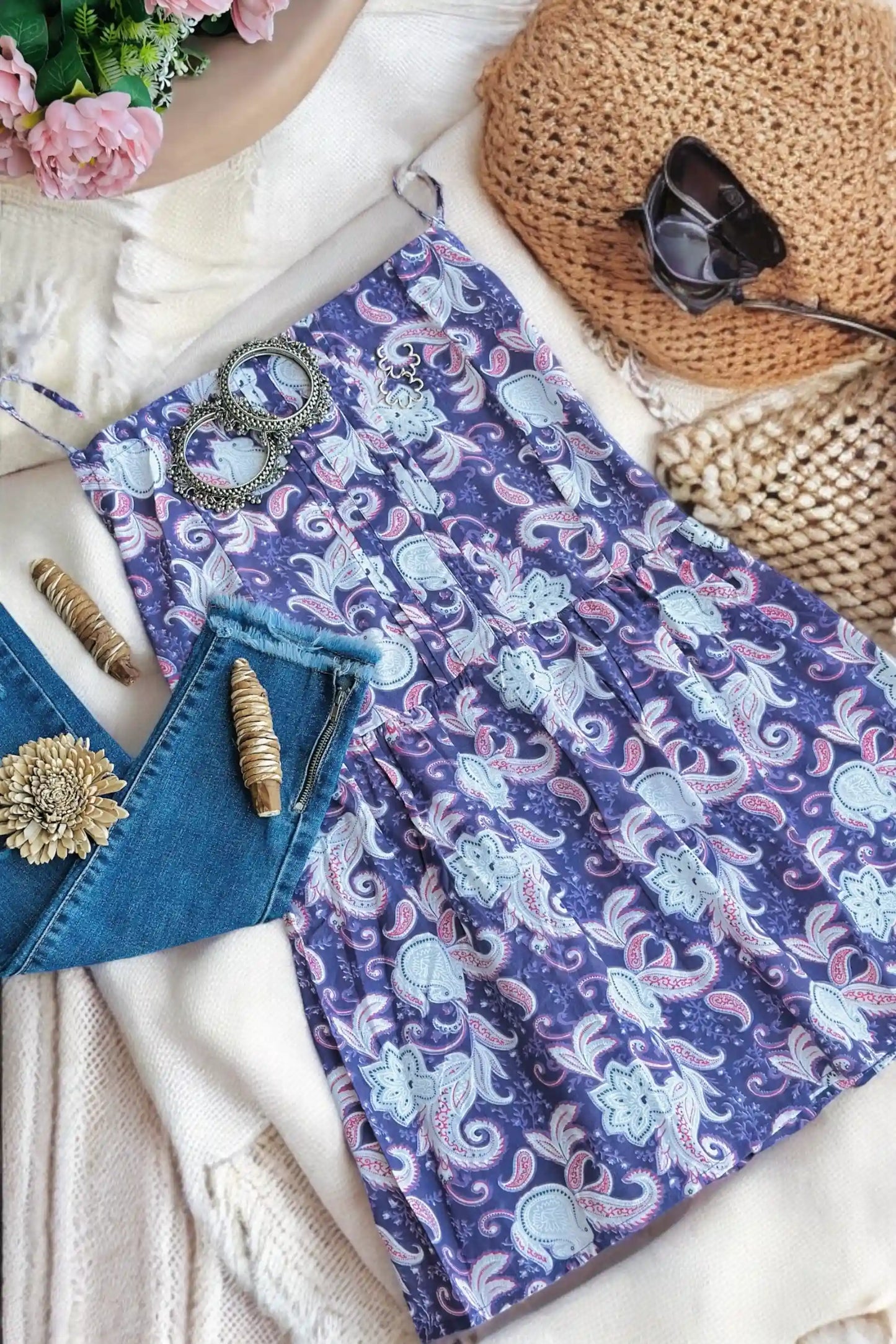 Soft Cotton Purple Peplum Top