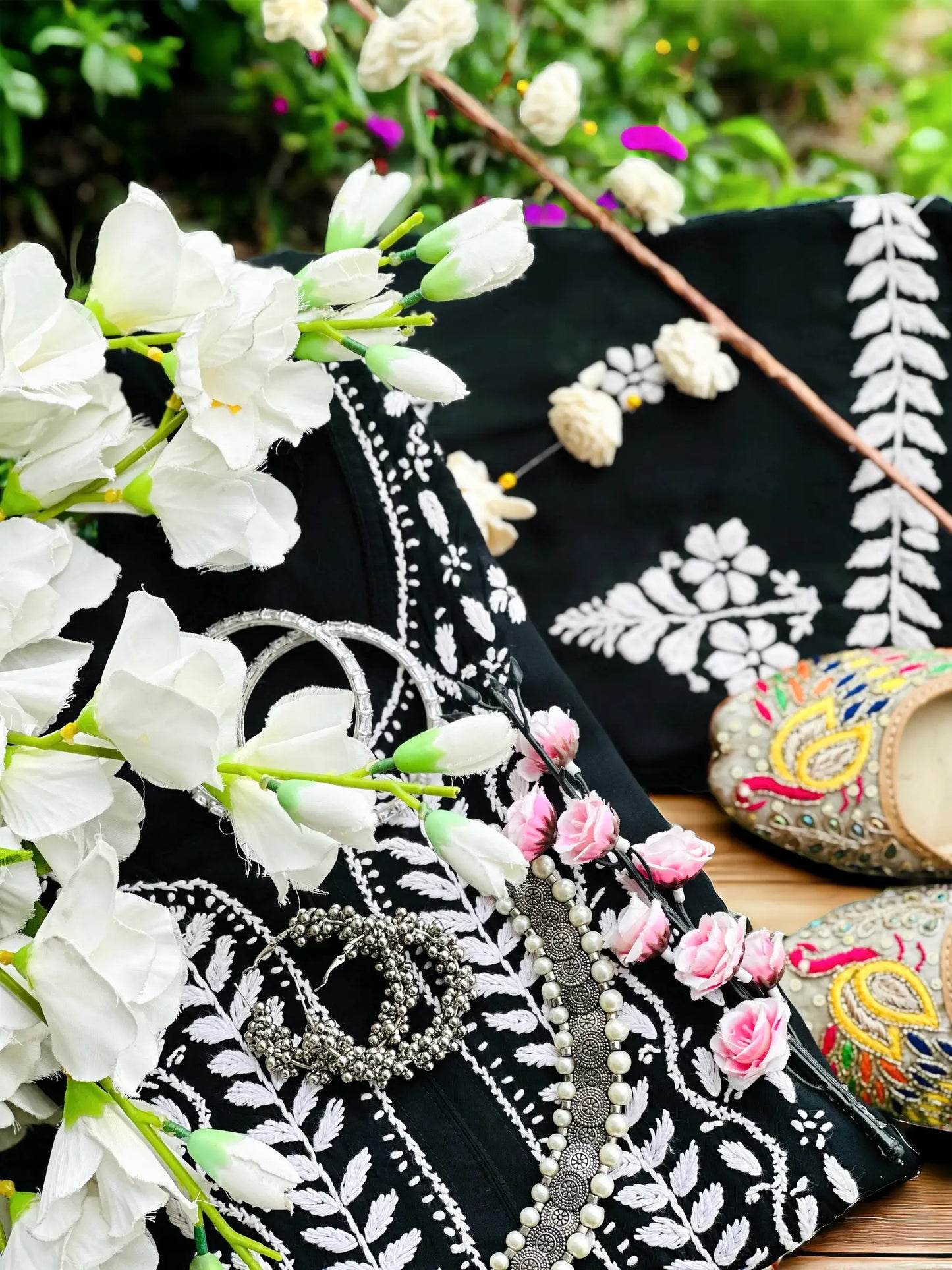Moonlight Black Aliya Slit Noor Set