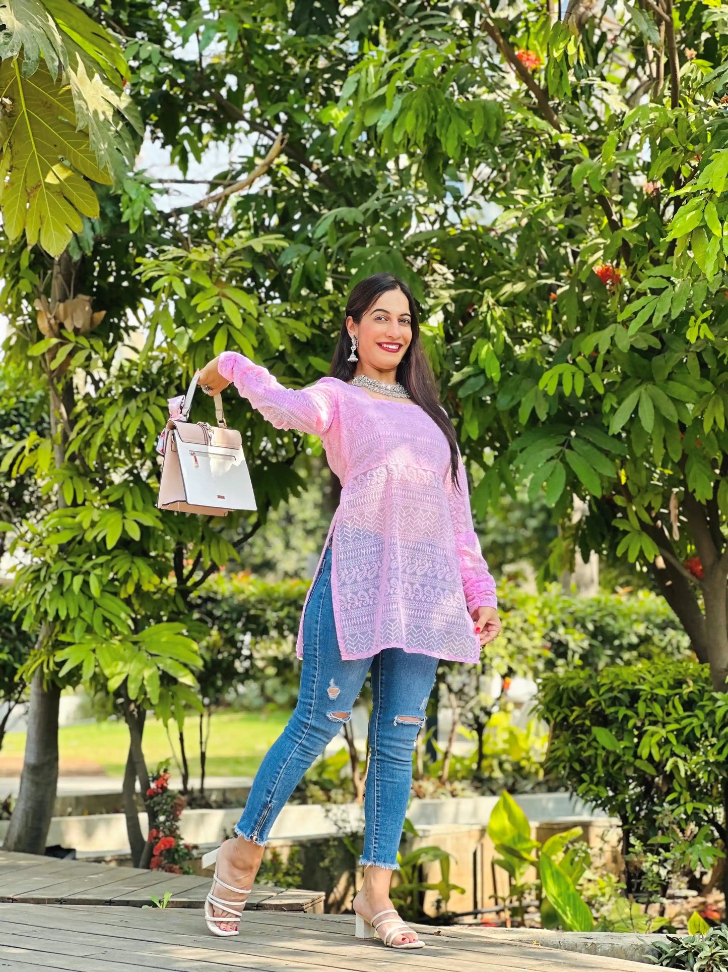 Blossom Pink Short Gulnaz Kurta