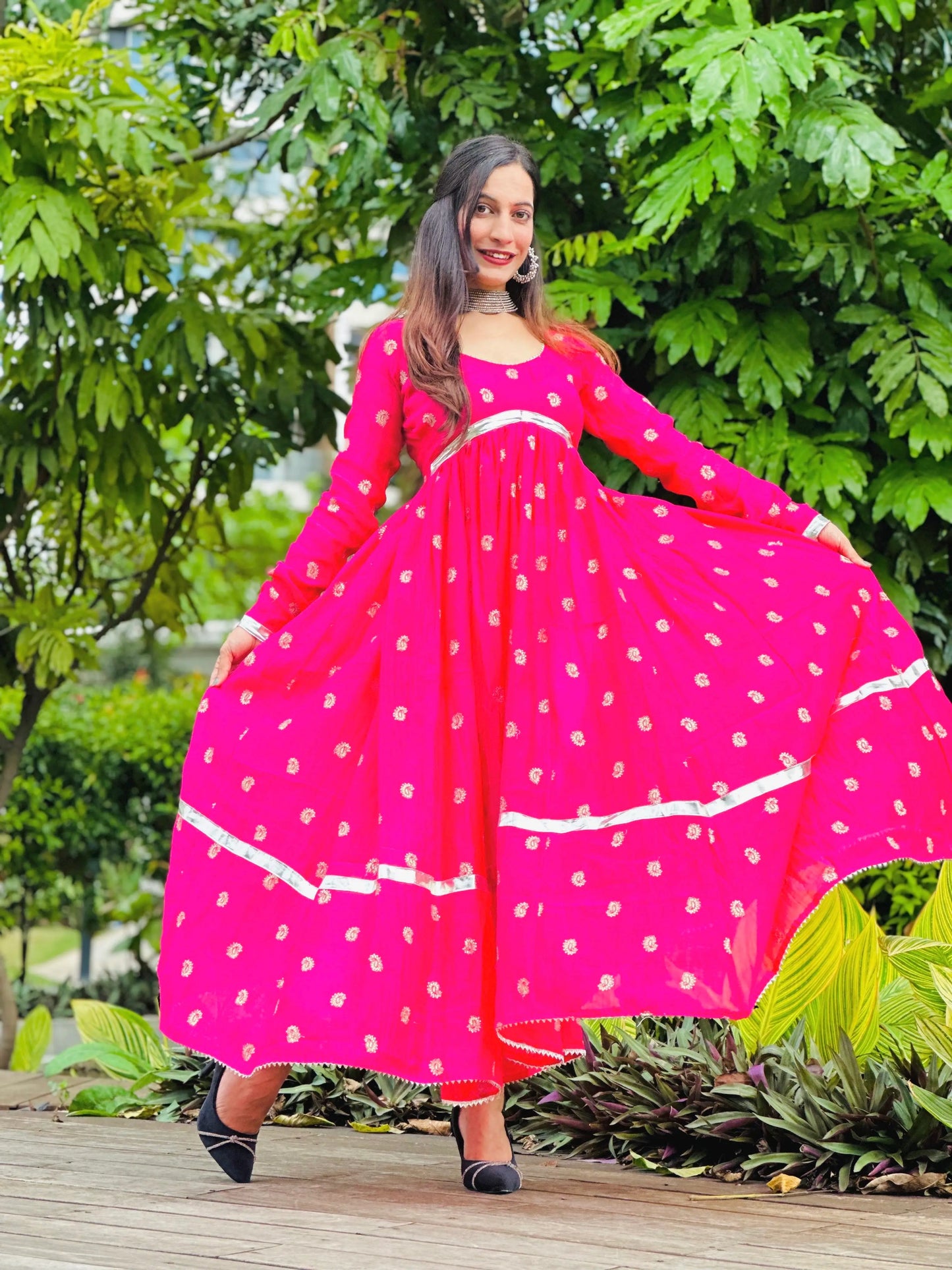 Royal Pink Gulnaz Embroidered Anarkali