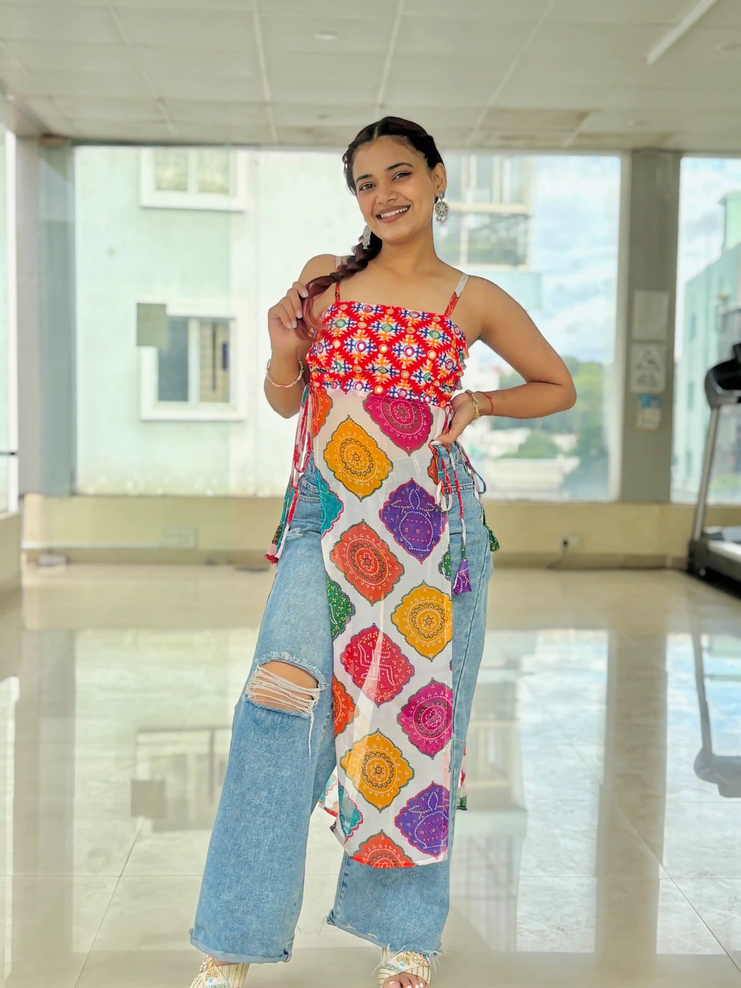 Boho Bloom Side-Tie Kurti