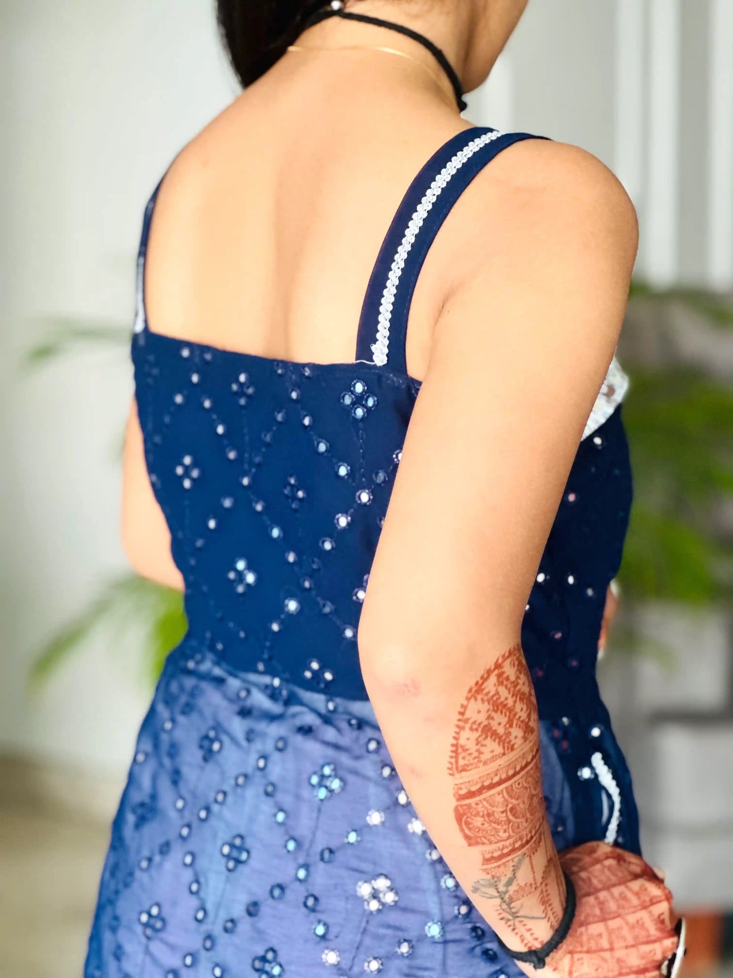 Blink Blue Embroidered Gulnaz Kurta