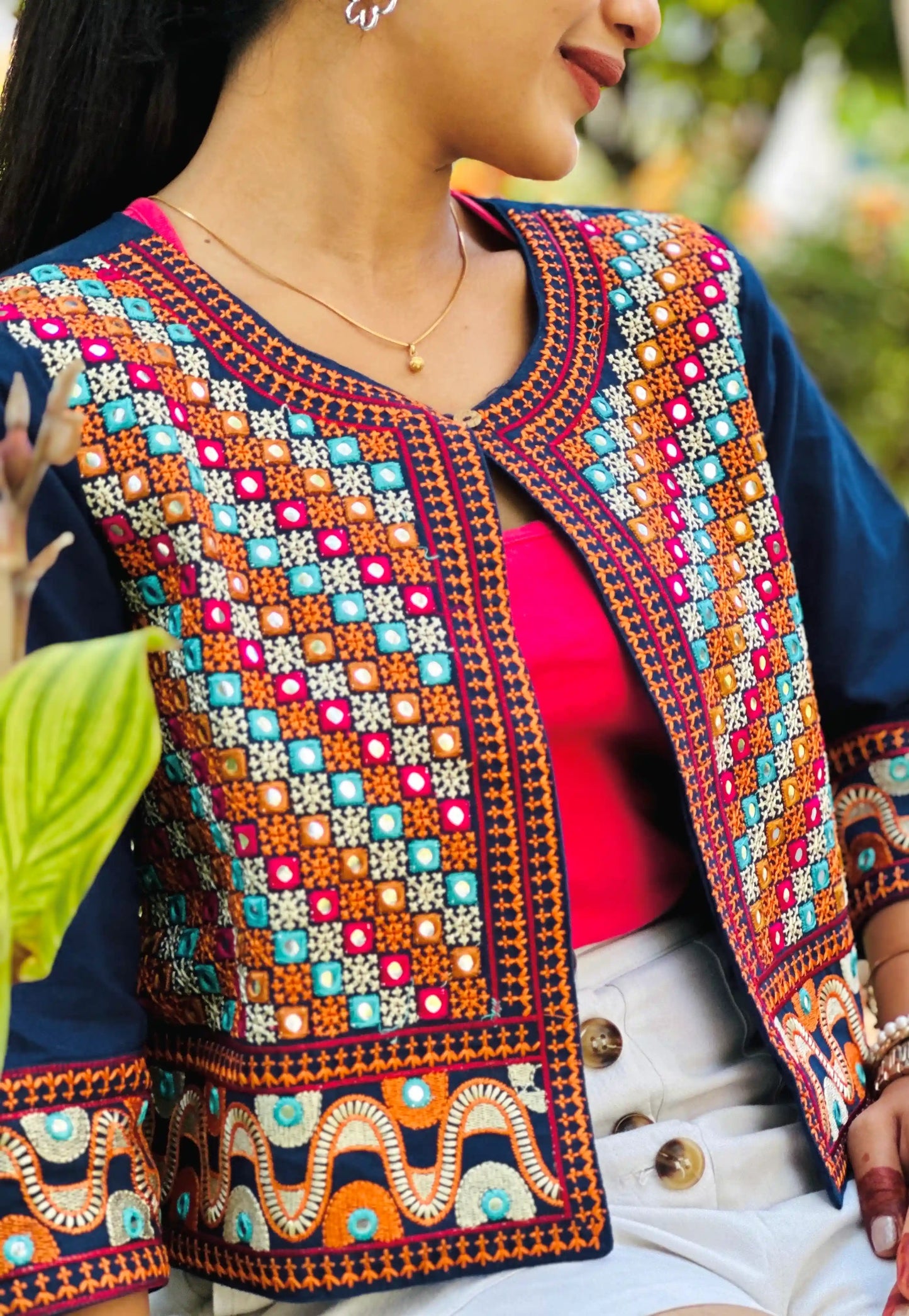 Rich Blue Embroidered Jacket