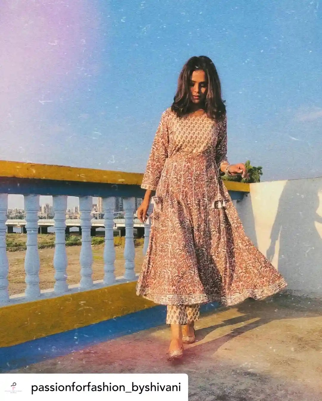 Jaipuri Meher Anarkali Suit Set