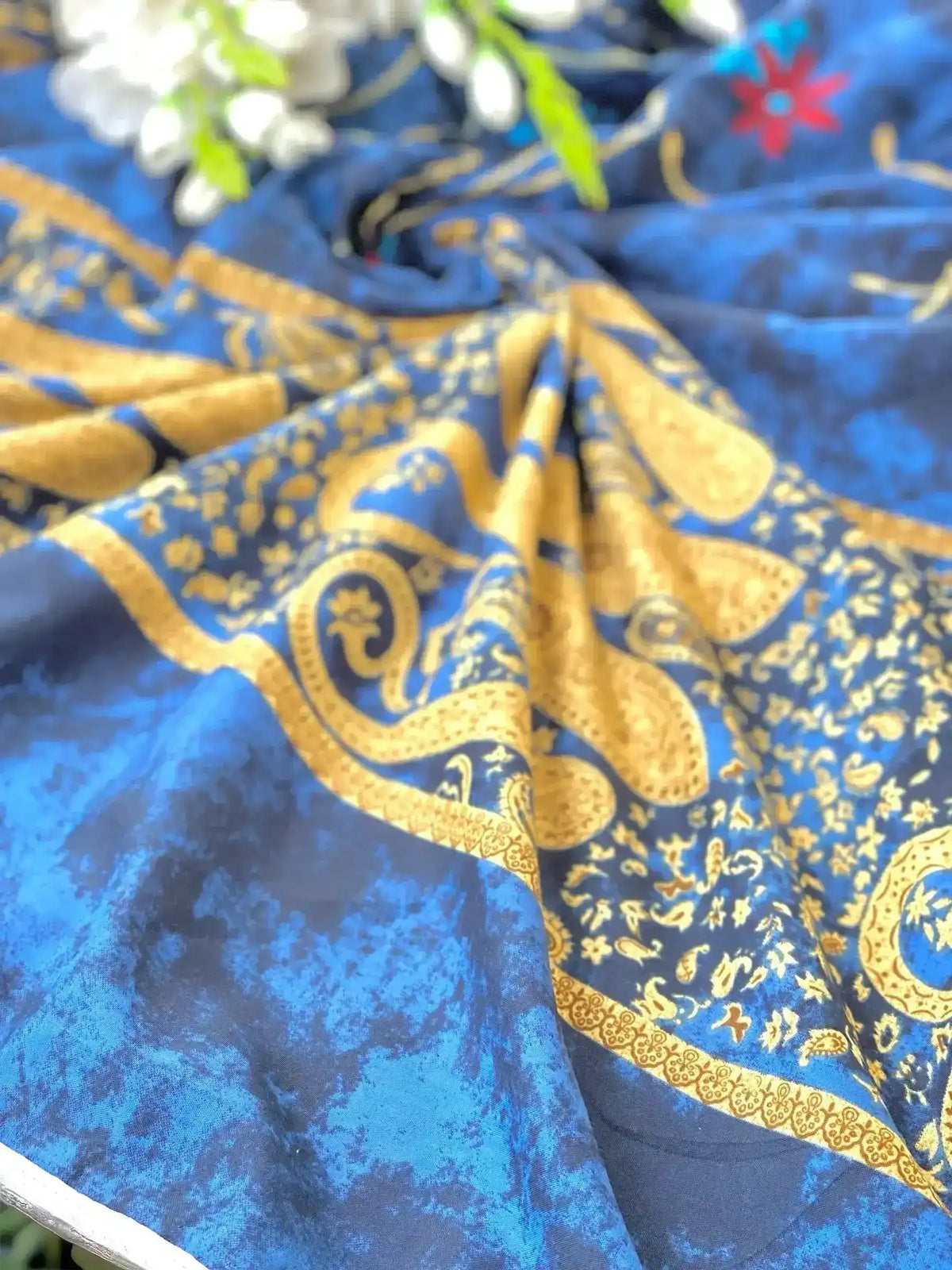 Cobalt Blue All Season Long Jaipuri Blanket - Passion for Fashion by Shivani