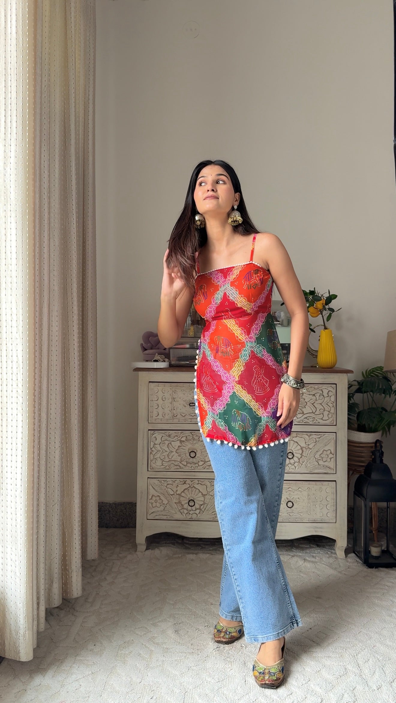 Bandhani Charm Back-Tie Top