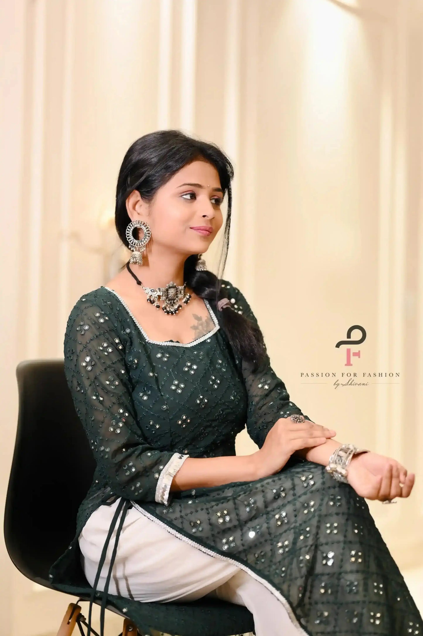 Lawn Green Embroidered Gulnaz Kurta - Passion for Fashion by Shivani