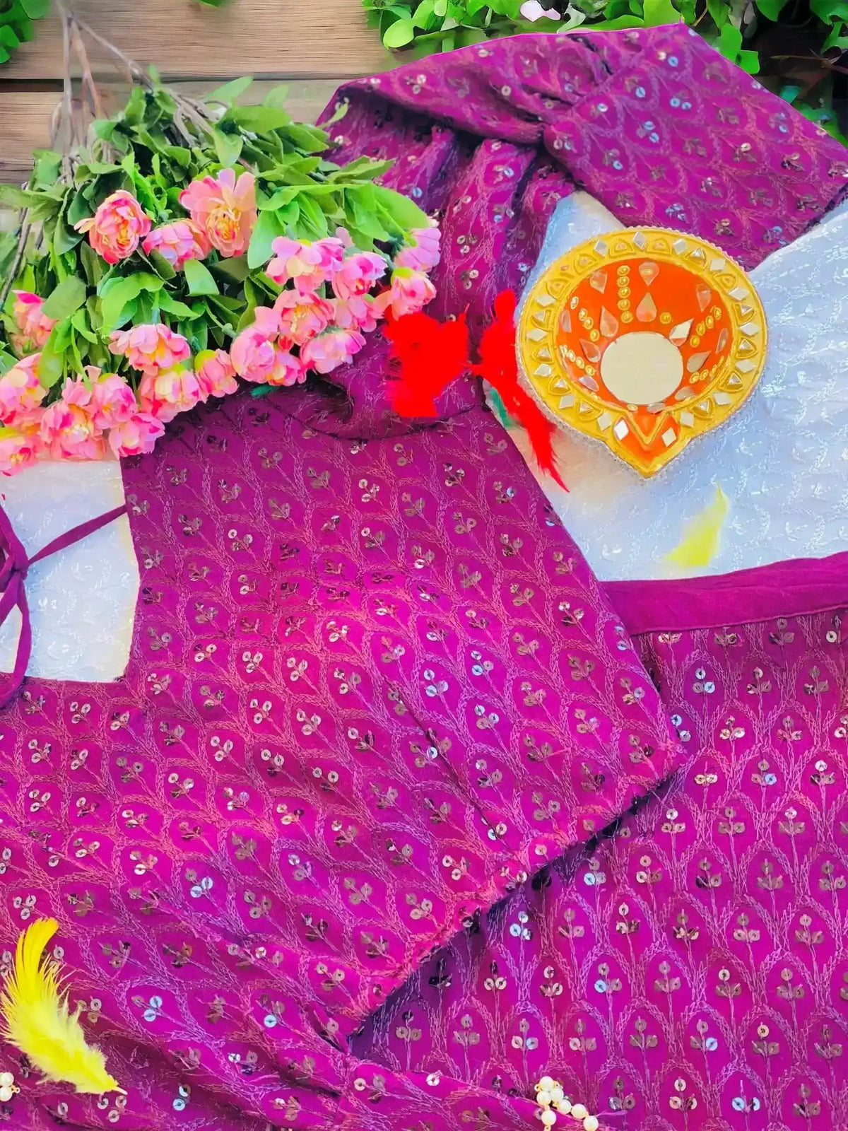Plum Purple Gulnaz Skirt Ensemble - Passion for Fashion by Shivani