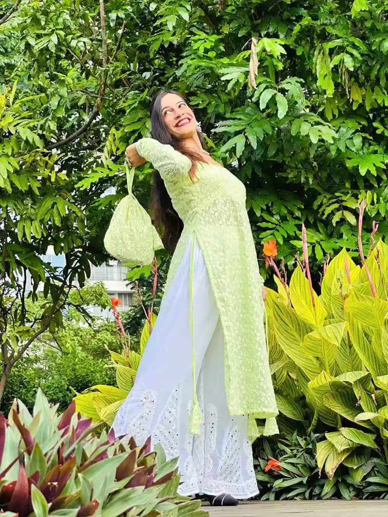 Pastoral Green Leaf Gulnaz Kurta