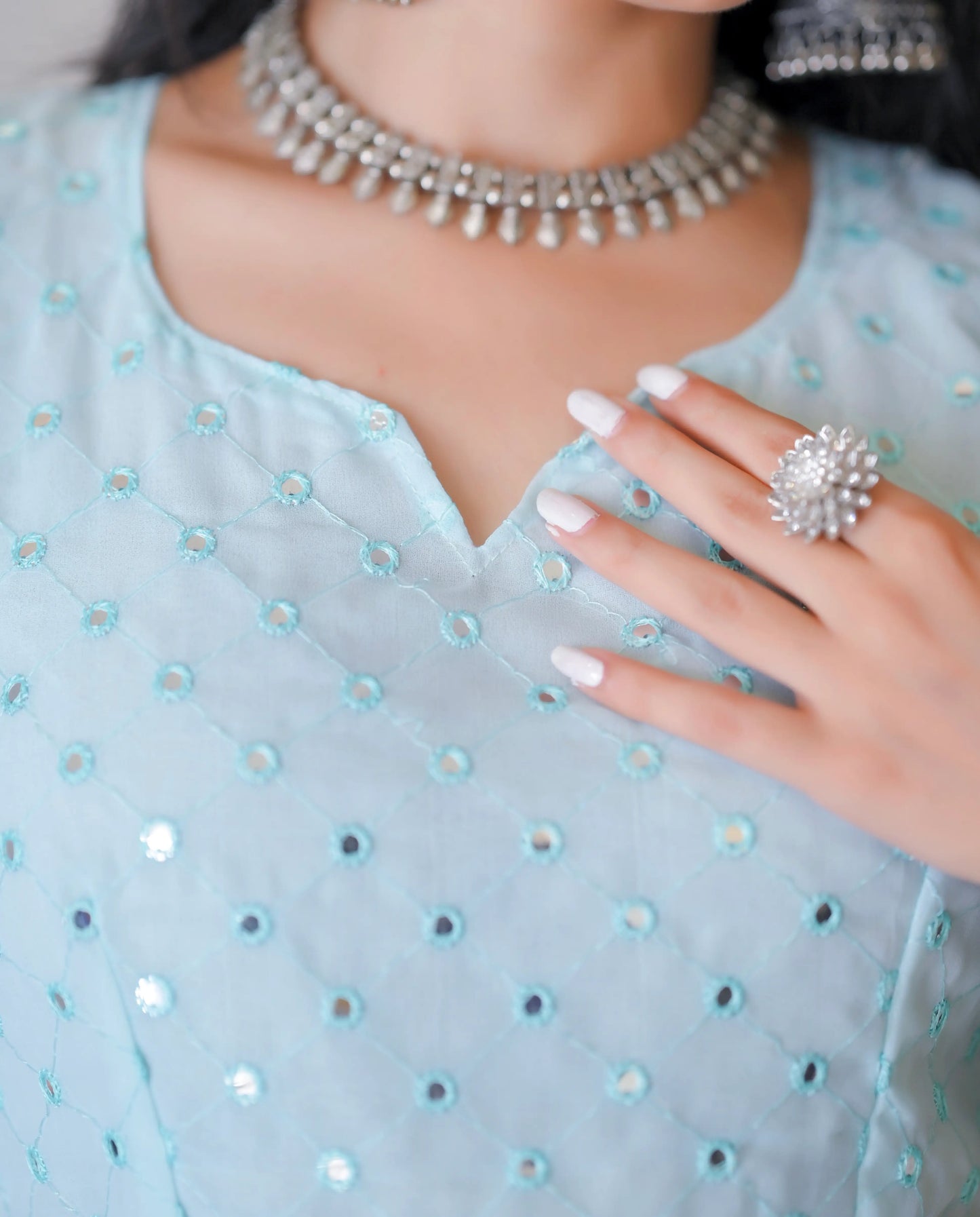 Dreamy Iris Blue Gulnaz Anarkali