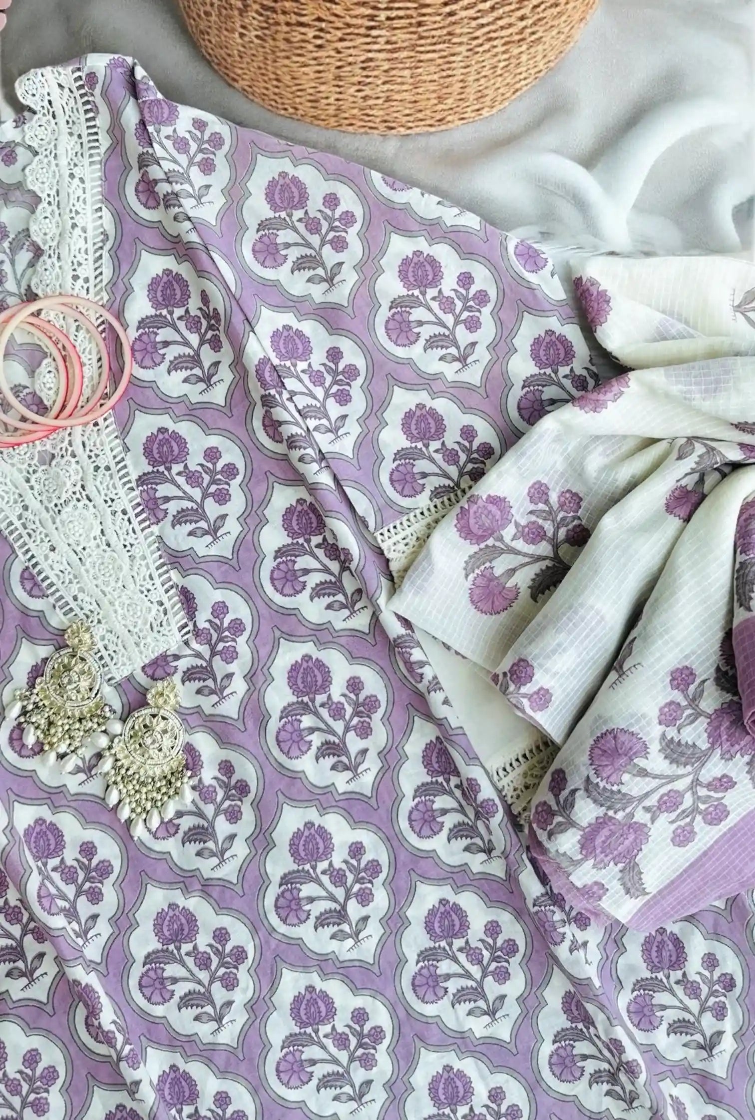 Lilac Block Meher Suit Set - Passion for Fashion by Shivani