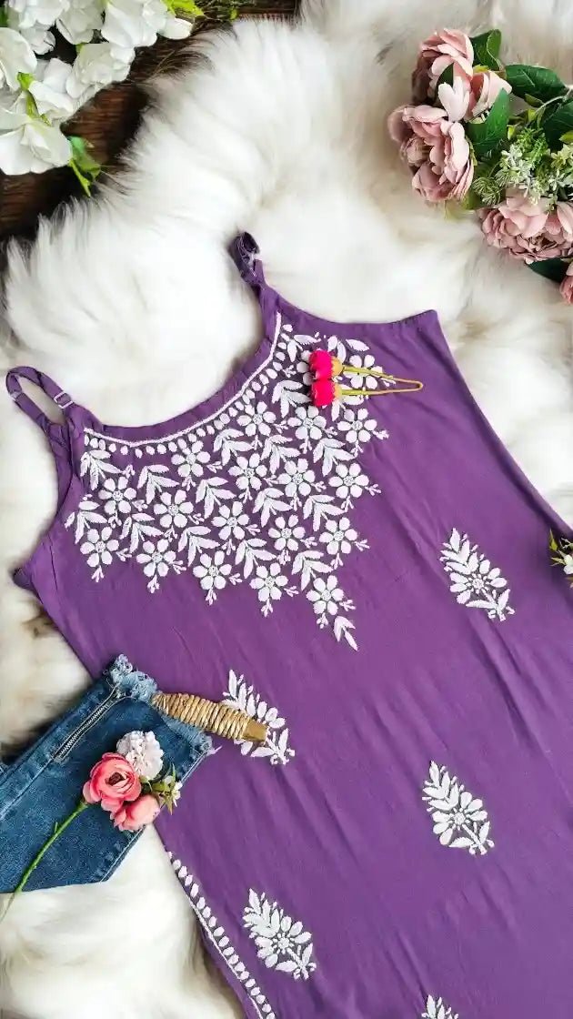 Shimmer Purple Noor Aliya Slit Kurta - Passion for Fashion by Shivani