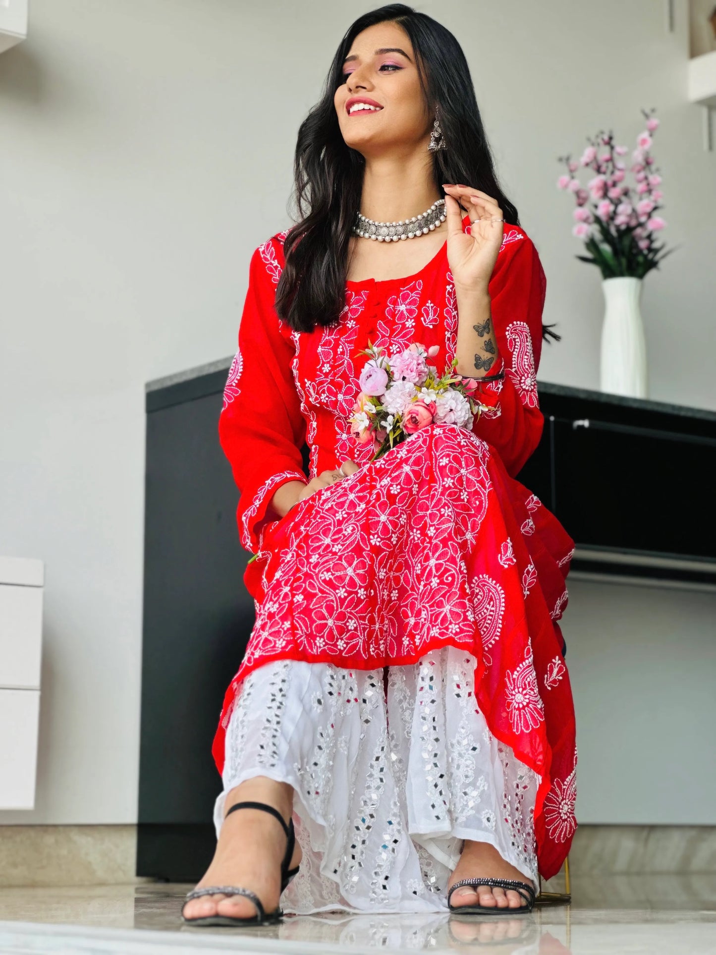 Mahima’s Scarlet Red Meher Anarkali