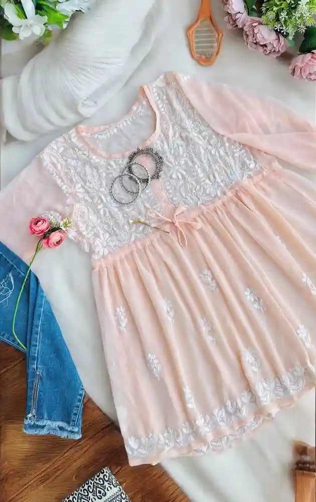 Dreamy Peach Short Chikan Top