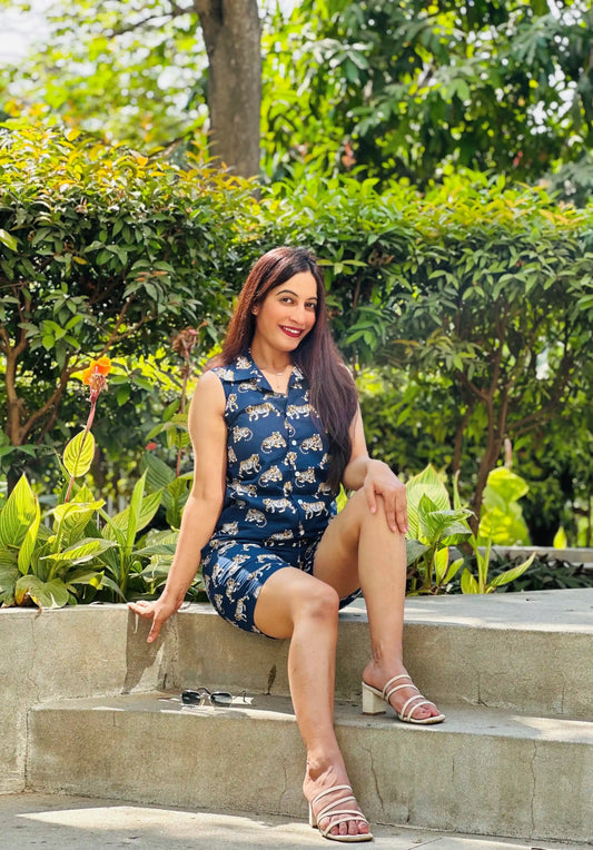 Blue Tiger Jaipuri Cord Set - Passion for Fashion by Shivani