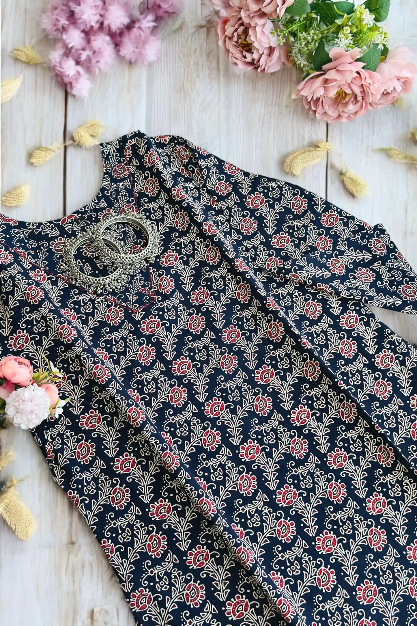Dark Blue Mul Budget Kurta
