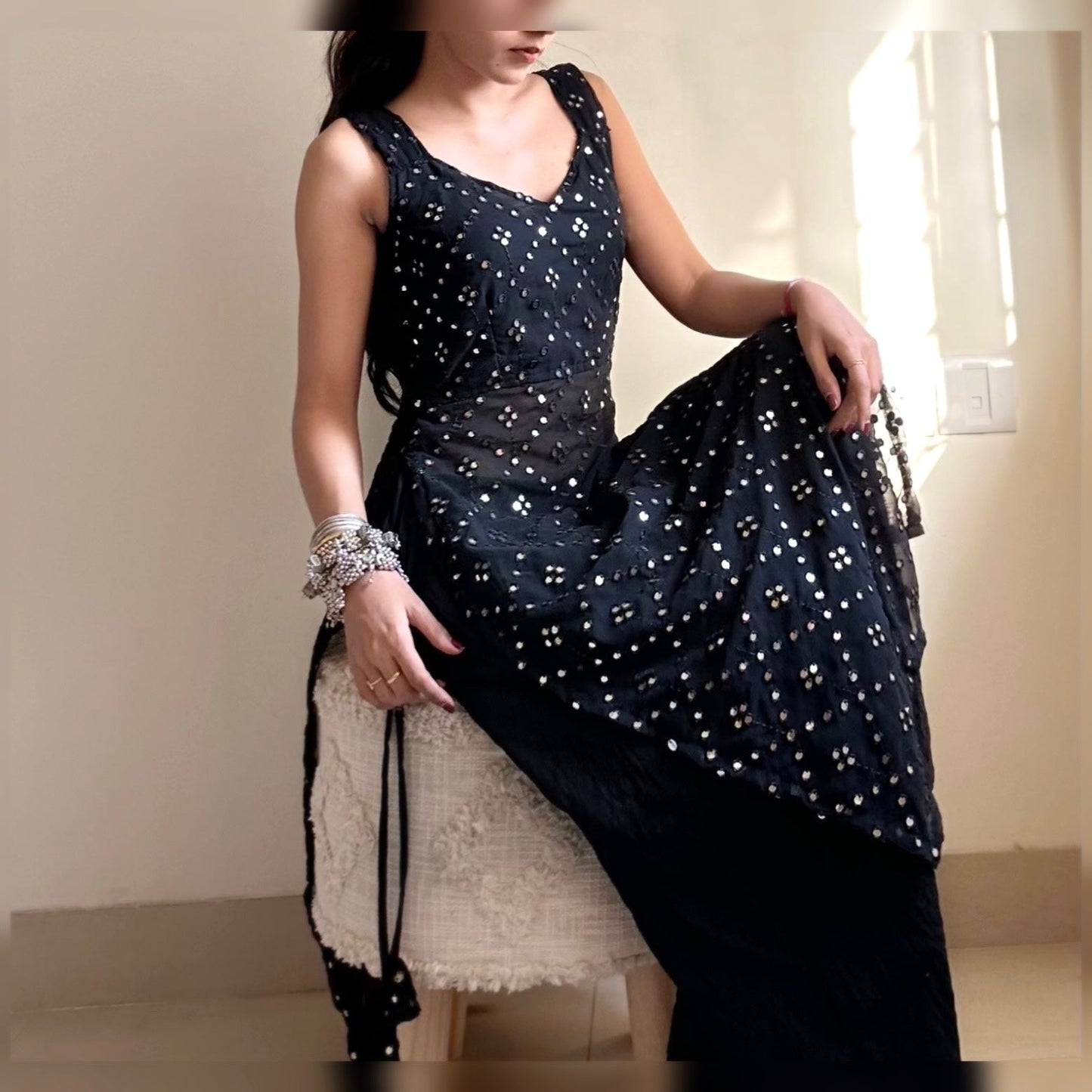 Hiya’s Black Palazzo Passion for Fashion by Shivani