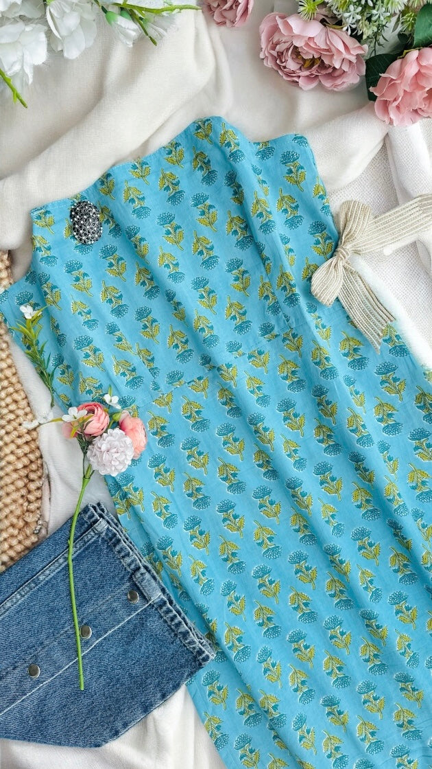 Blue Block Jaipuri Rangriti Budget Kurta