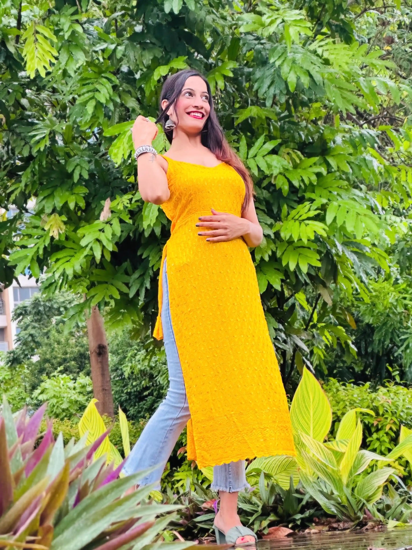 Sunflower Yellow Sequence Gulnaz Kurta