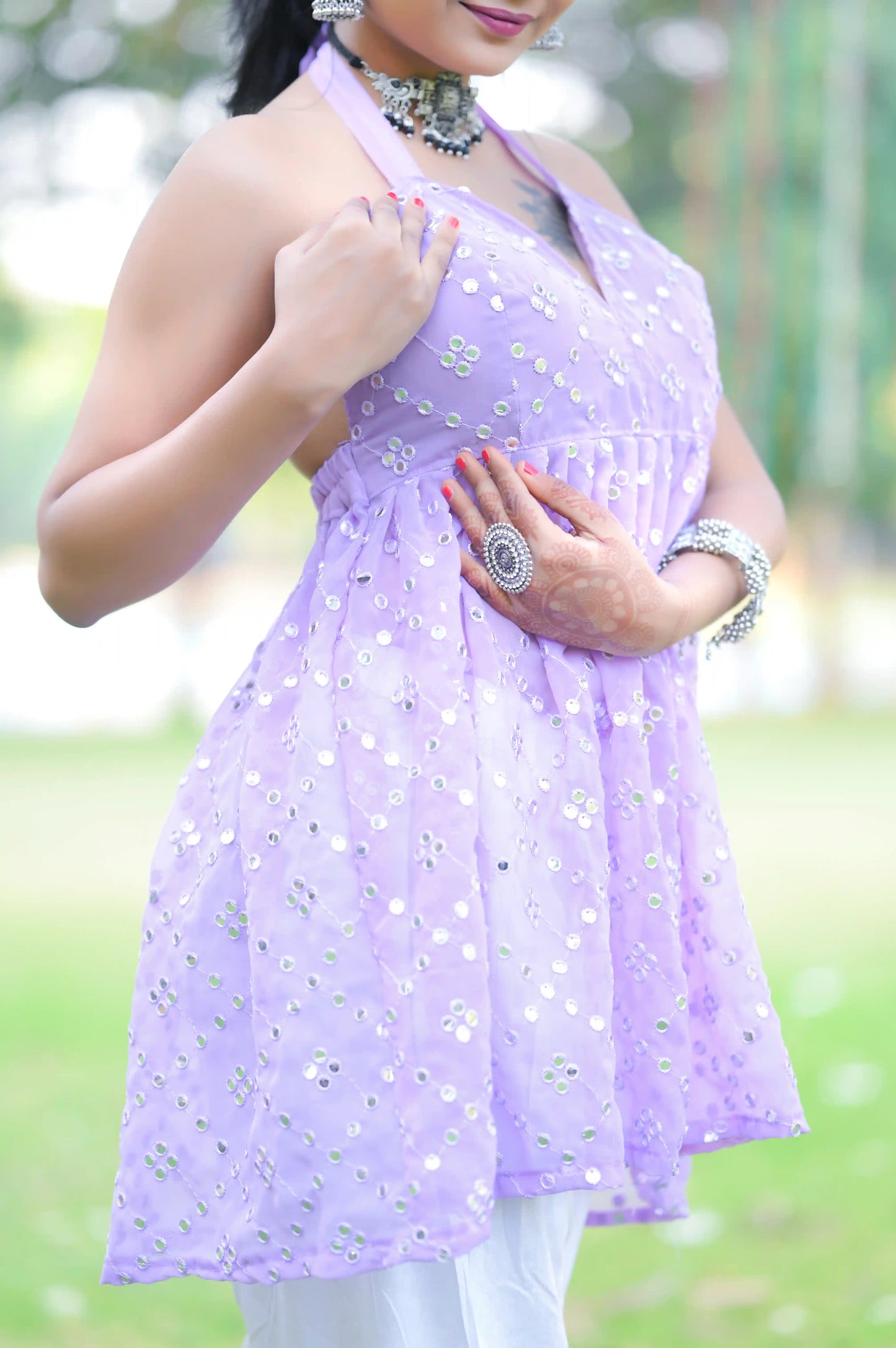 Blush Lilac Gulnaz Peplum Top