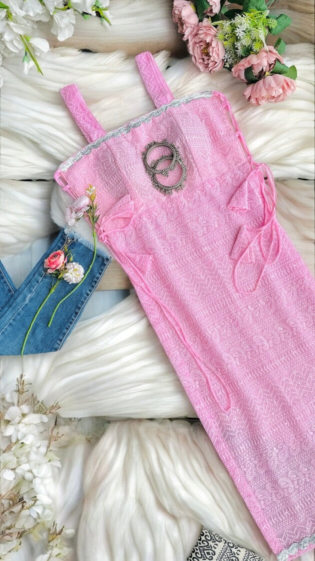 Dori Embroidered Pink Gulnaz Fit