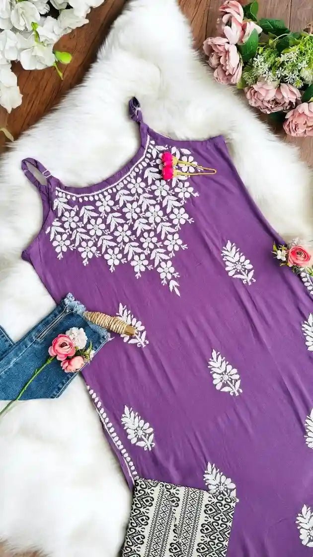Shimmer Purple Noor Aliya Slit Kurta - Passion for Fashion by Shivani