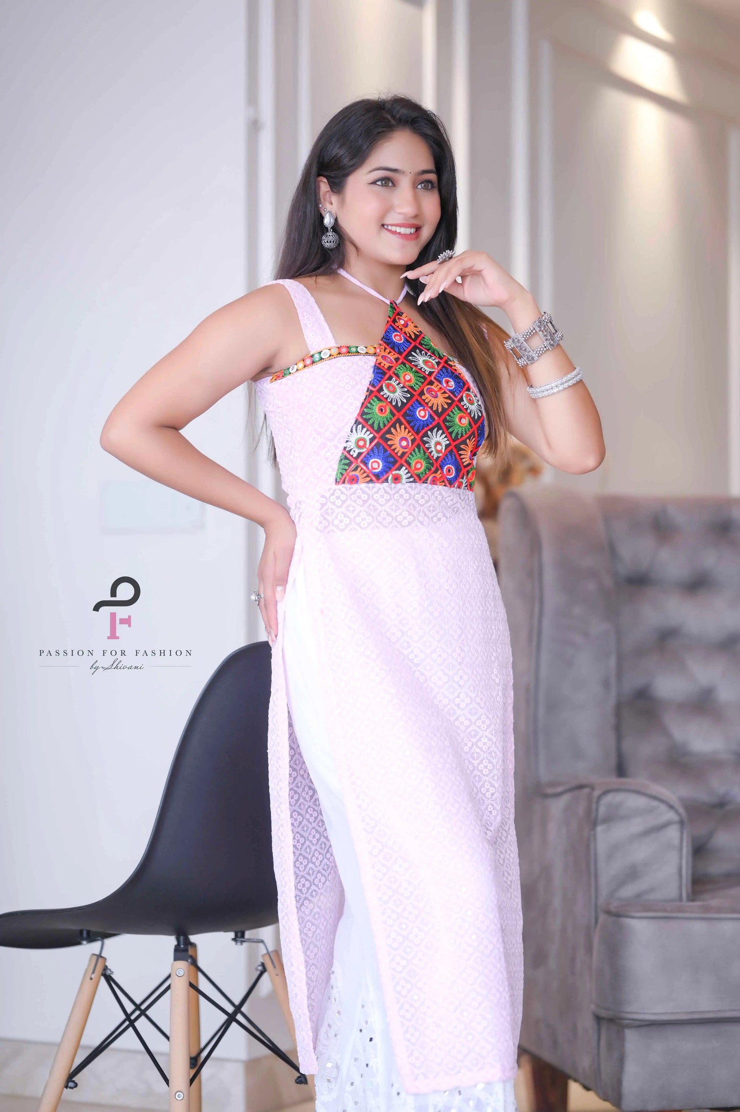 Blossom Pink Embroidered Gulnaz Kurta