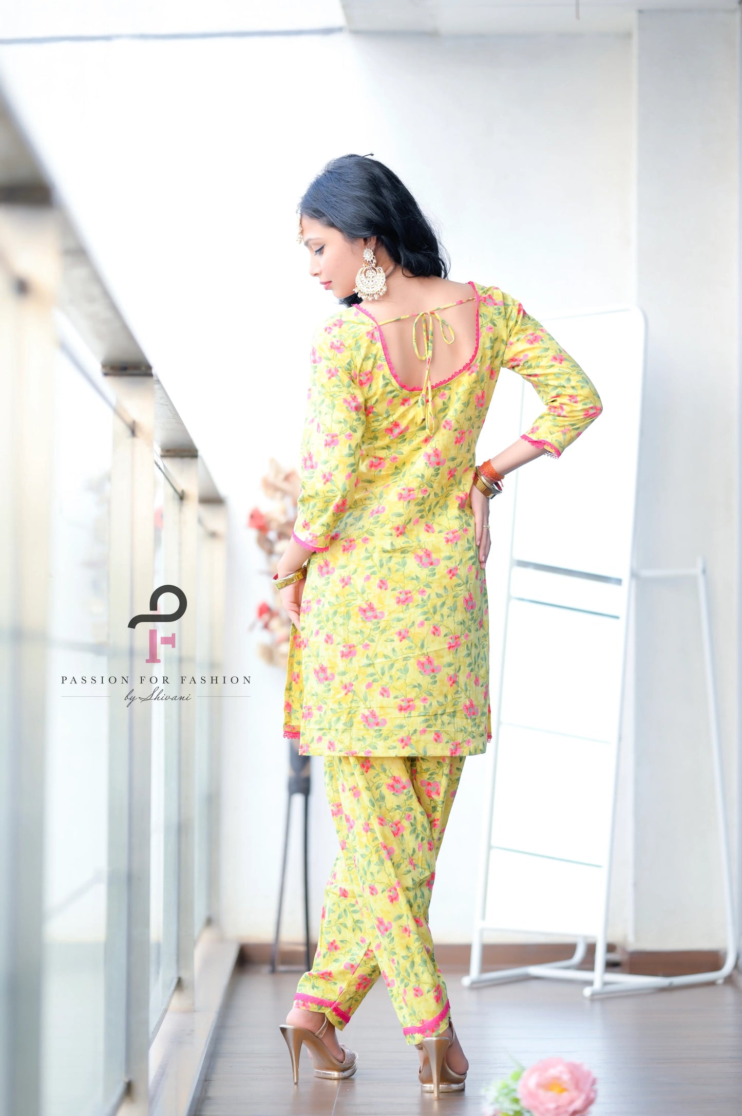 Shades Of Green MulMul Patiala Suit Set