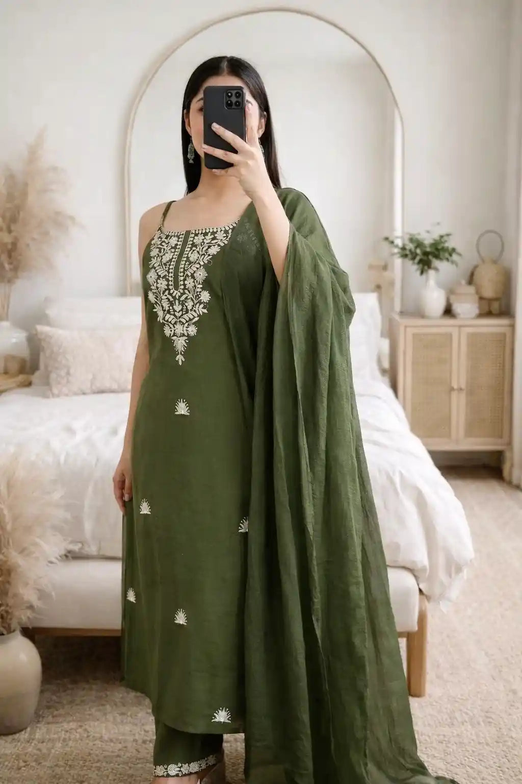 Emerald Bliss Embroidered Meher Suit