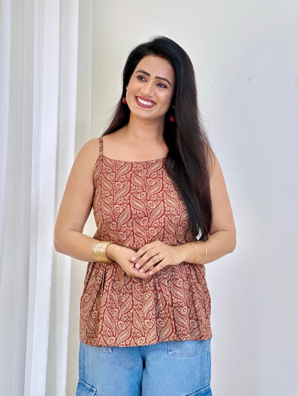 Soft Cotton Kalamkari Peplum Top