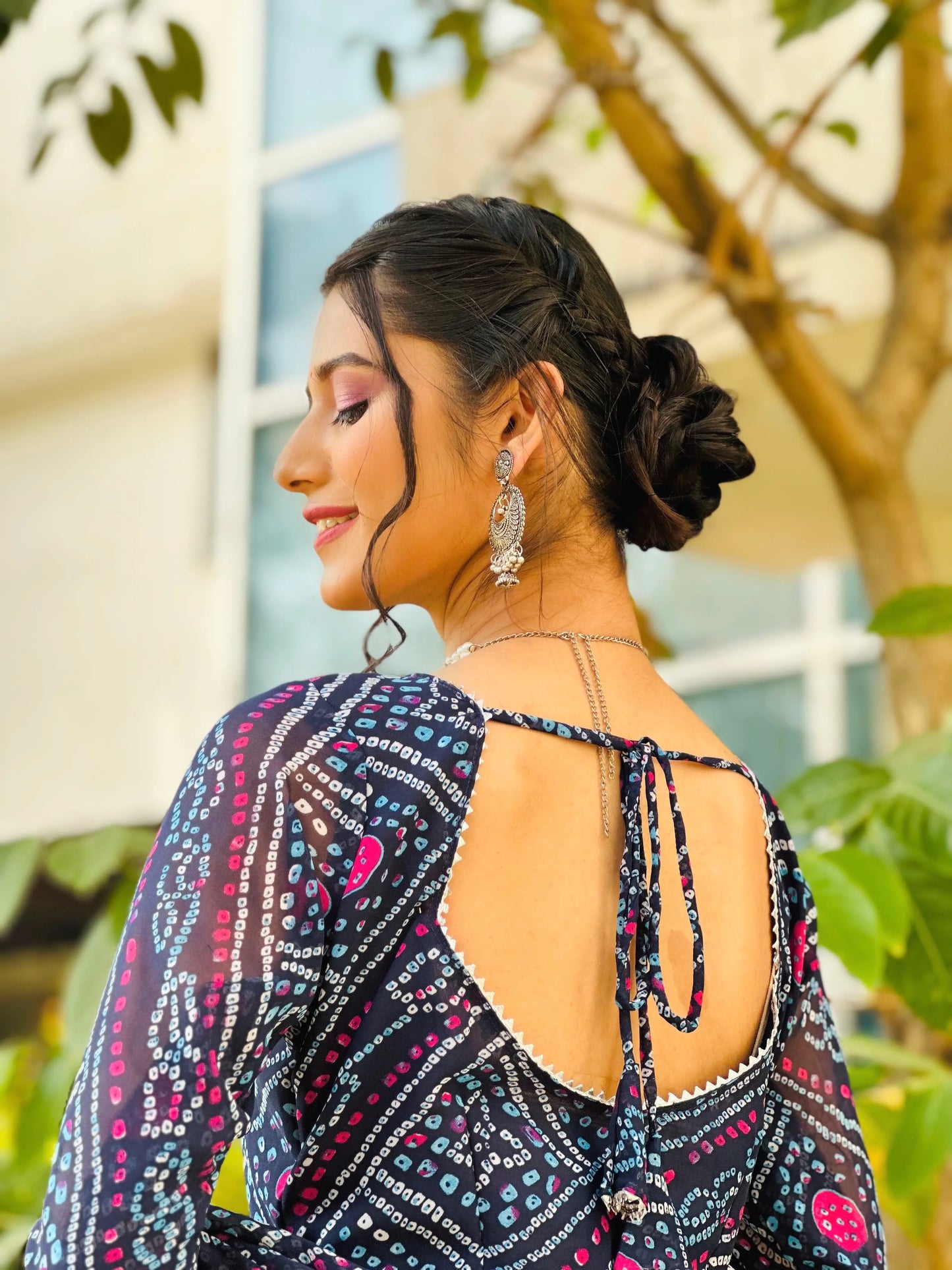 Mahima's Blue Gulnaz Bandhej Ensemble