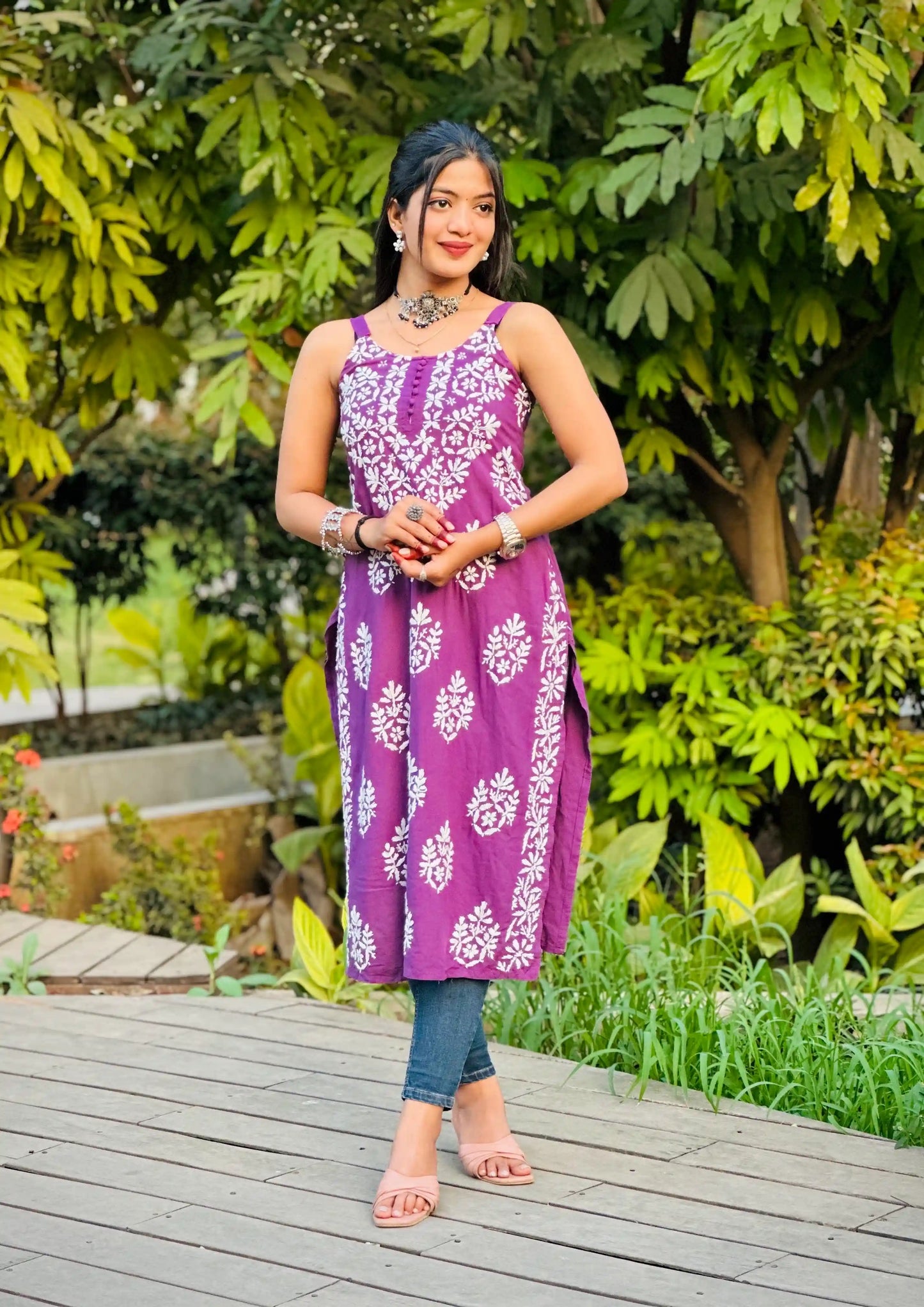 Shimmer Purple Aliya Noor Slit Kurta