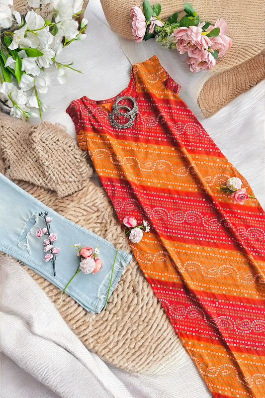 Jaipuri Bandhej Mul Kurta - Passion for Fashion by Shivani